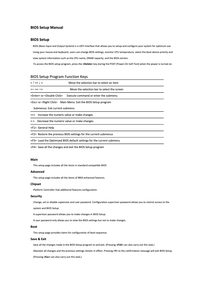 Page 1 de la notice Manuel utilisateur Gigabyte GB-BXi3-5010-BN