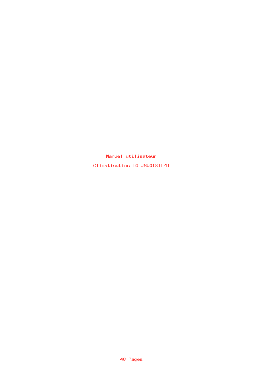 Page 1 de la notice Manuel utilisateur LG JSUQ18TLZD