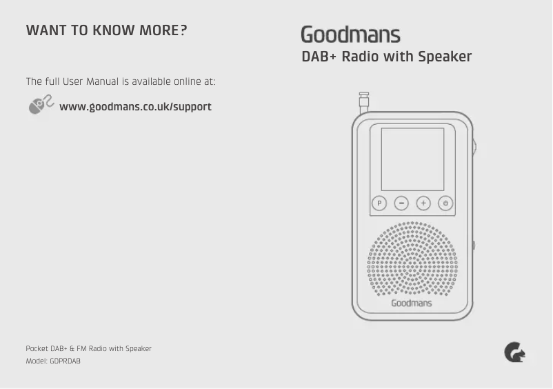Page 1 of the manual User Manual Goodmans GDPRDAB