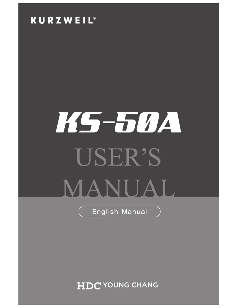 Page 1 de la notice Manuel utilisateur Kurzweil KS-50A