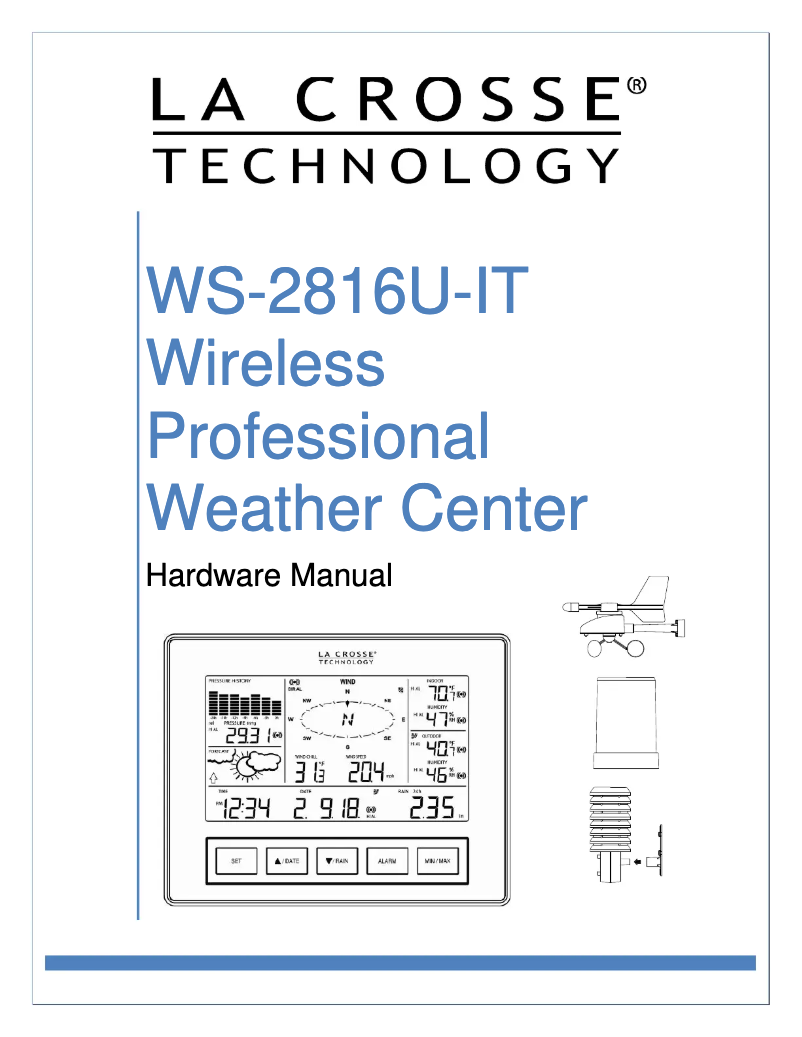 Page 1 de la notice Manuel utilisateur La Crosse Technology WS-2816AL-IT