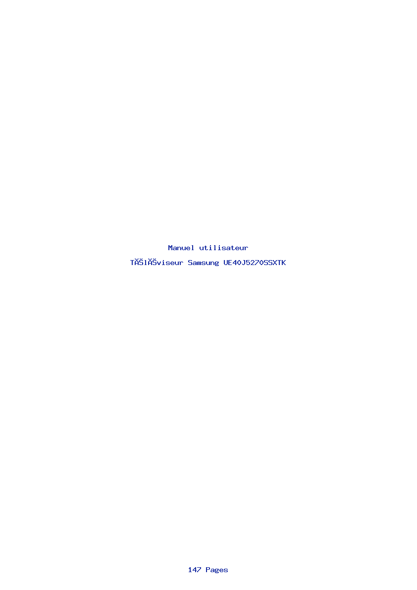 Image de la première page du manuel de l'appareil UE40J5270SSXTK