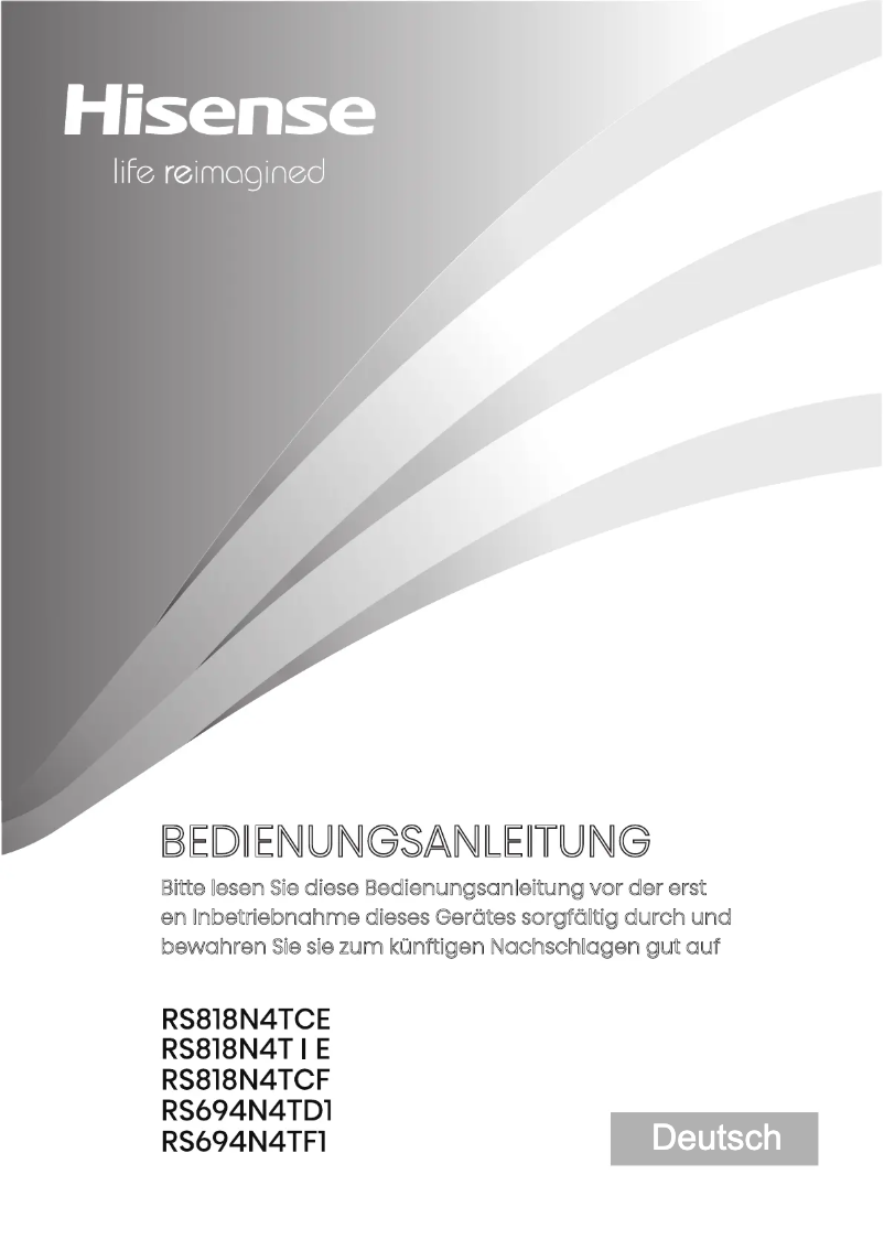 Page 1 de la notice Manuel utilisateur Hisense RS818N4TIC