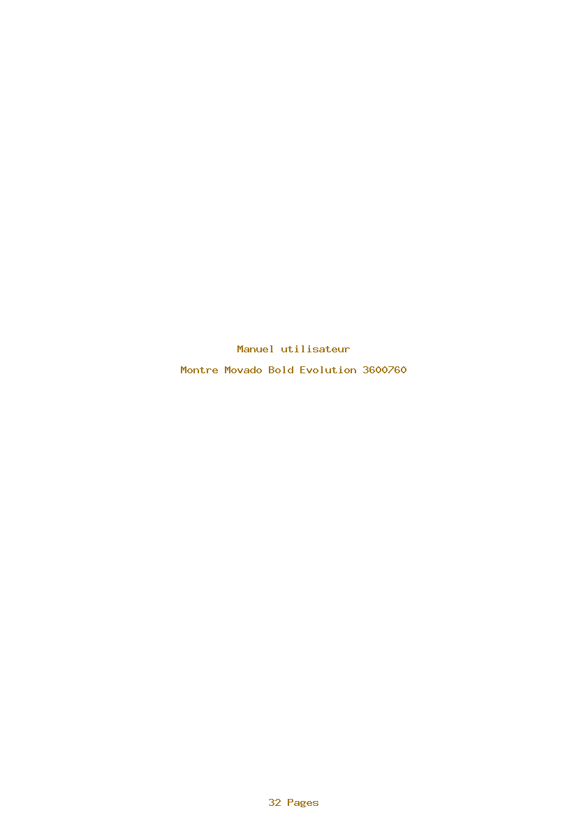 Page 1 de la notice Manuel utilisateur Movado Bold Evolution 3600760