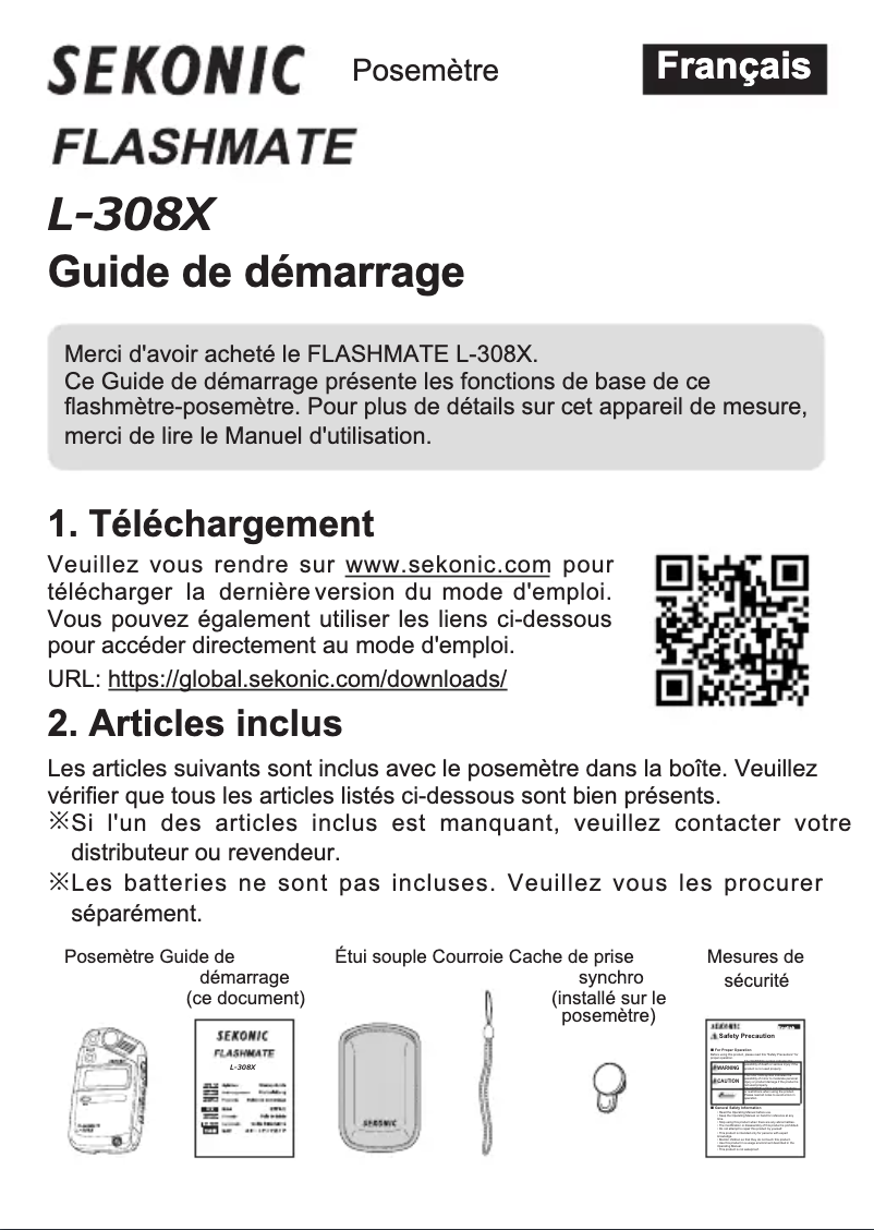 Página 1 del manual Guía de instalación Sekonic Flashmate L-308X
