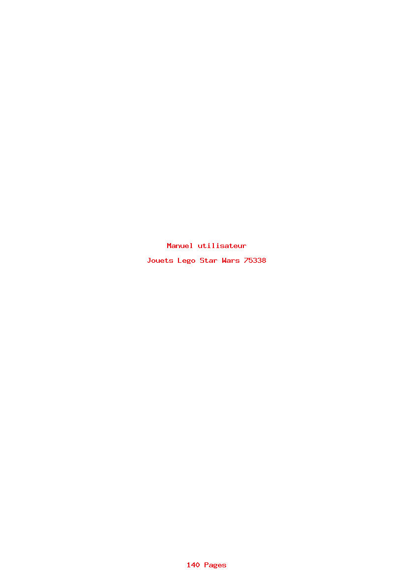 Page 1 de la notice Manuel utilisateur Lego Star Wars 75338