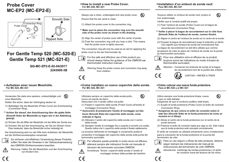 Page 1 de la notice Manuel utilisateur Omron Gentle Temp MC-EP2-E