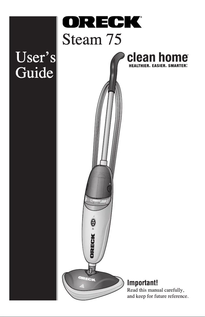 Página 1 del manual Manual de usuario Oreck Steam 75