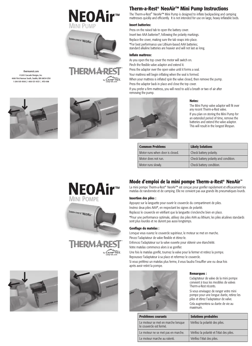 Página 1 del manual Manual de usuario Thermarest NeoAir