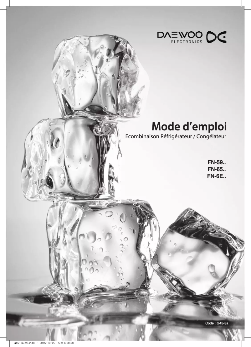 Page 1 de la notice Manuel utilisateur Daewoo FN-595NWS