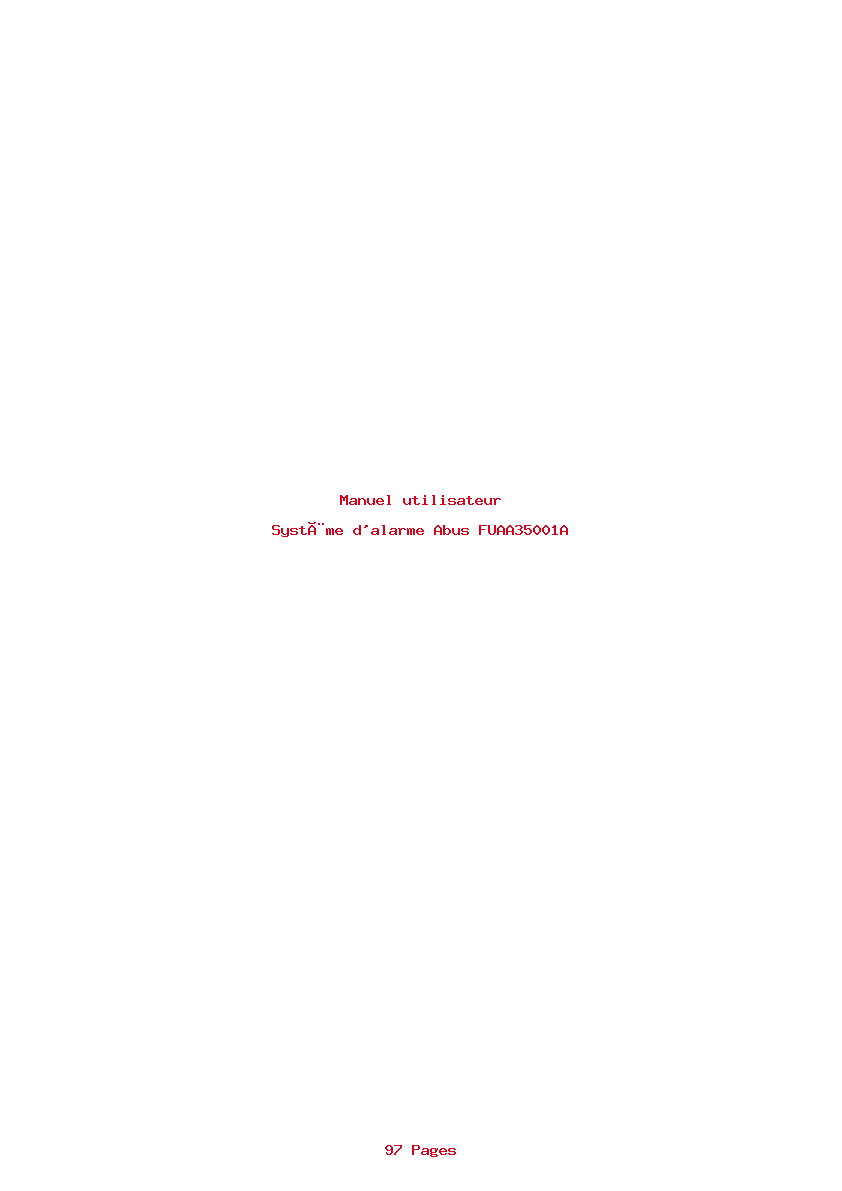Page 1 de la notice Manuel utilisateur Abus FUAA35001A