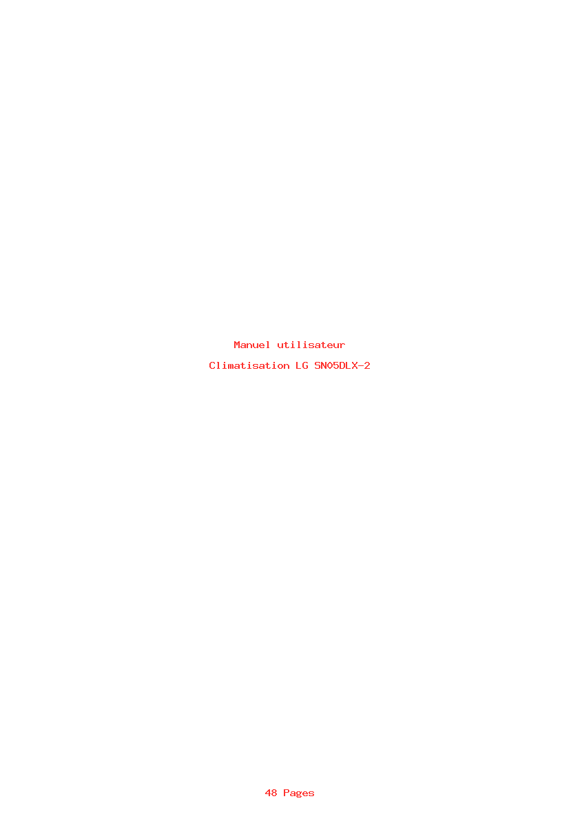 Page 1 de la notice Manuel utilisateur LG SN05DLX-2