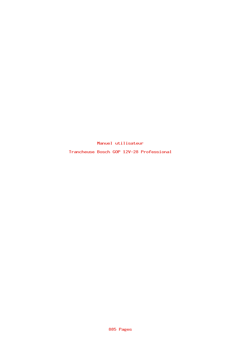Page 1 de la notice Manuel utilisateur Bosch GOP 12V-28 Professional