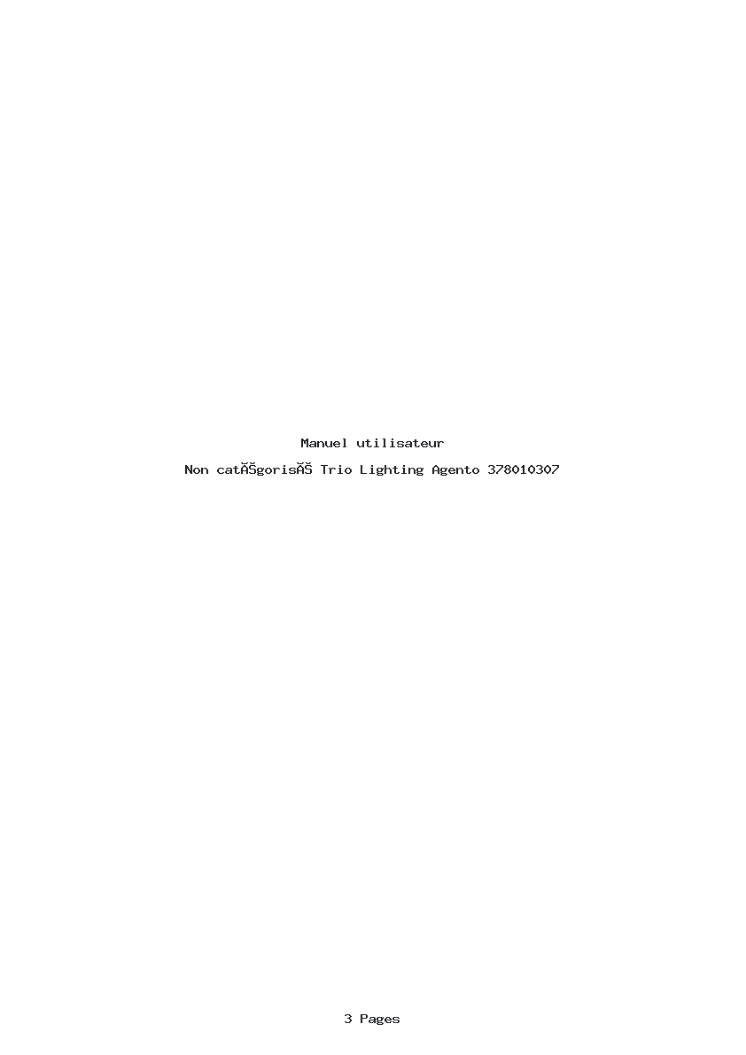 Page 1 de la notice Manuel utilisateur Trio Lighting Agento 378010307