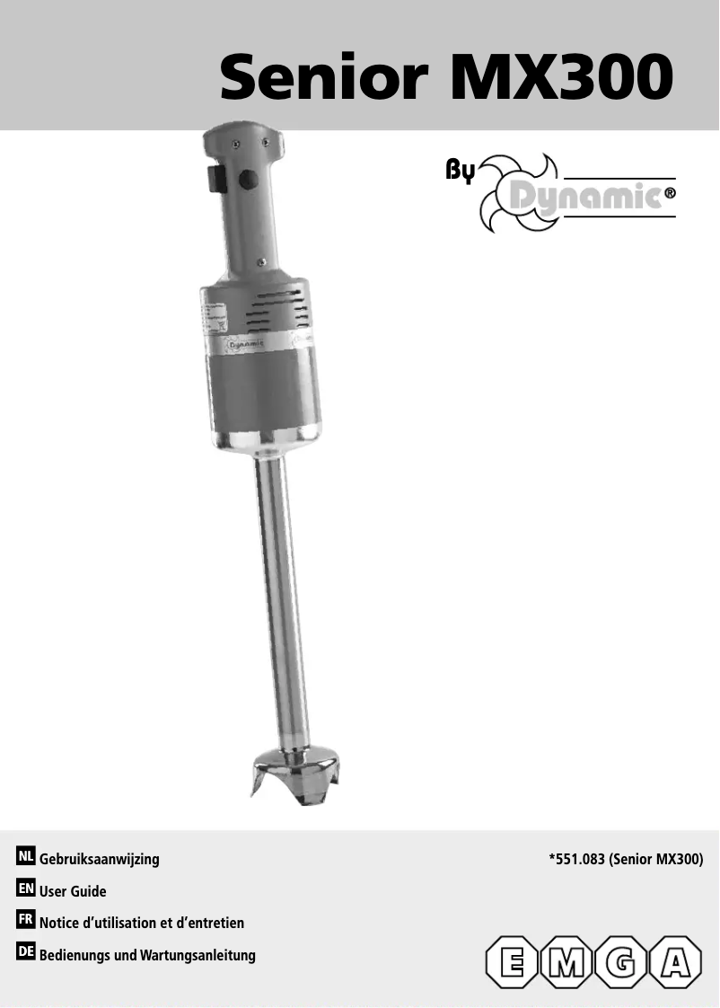Page 1 de la notice Manuel utilisateur Dynamic Senior 551083