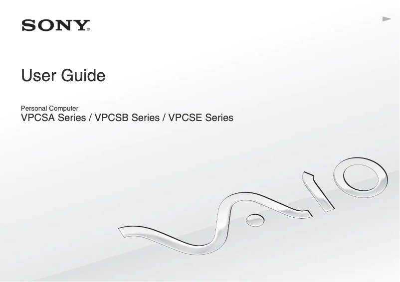 Page 1 de la notice Manuel utilisateur Sony Vaio VPCSE1B9E