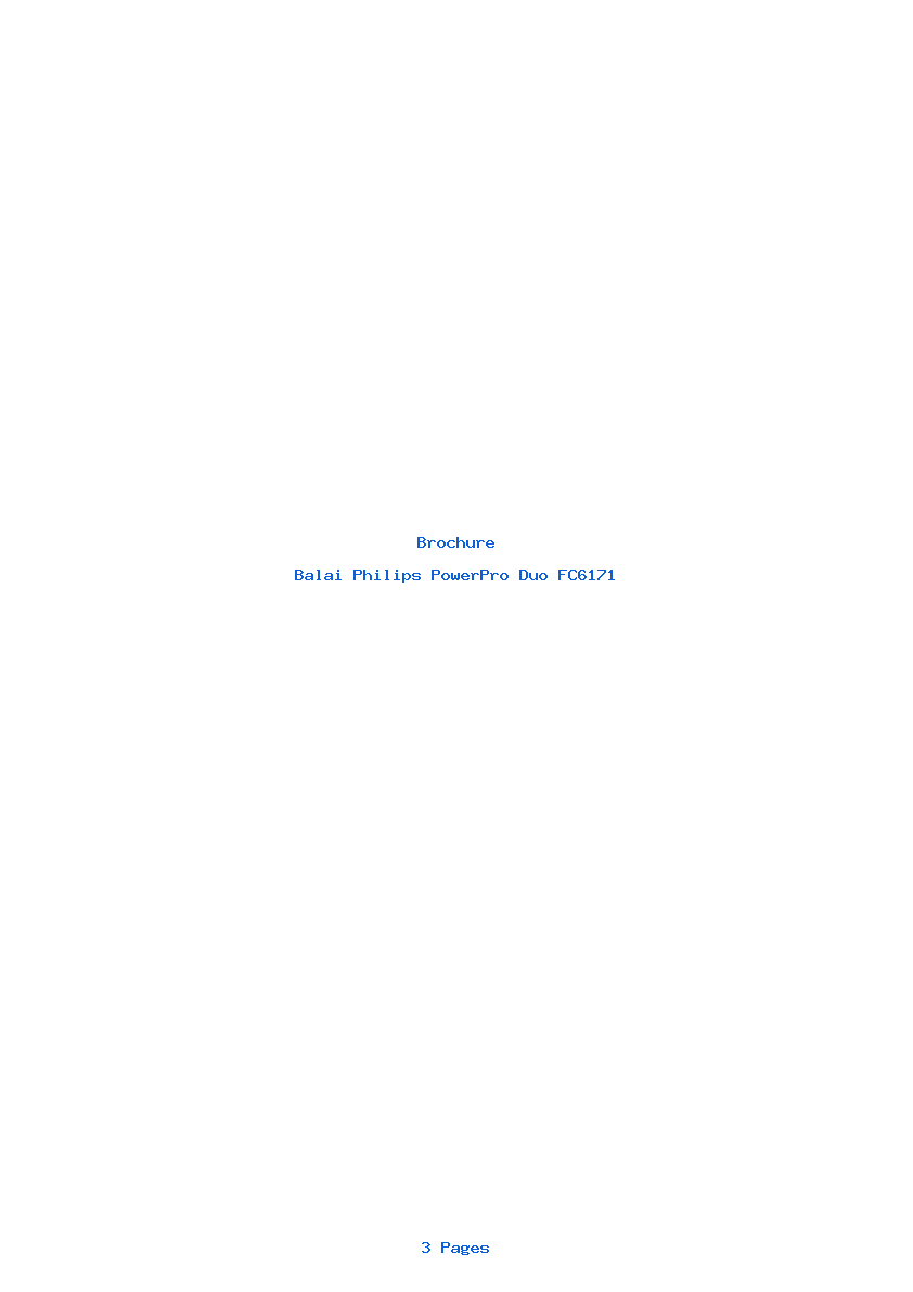 Page 1 de la notice Brochure Philips PowerPro Duo FC6171