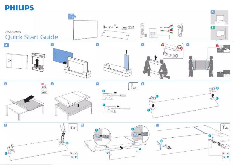 Page 1 of the manual Quick Start Guide Philips 75PUT7354
