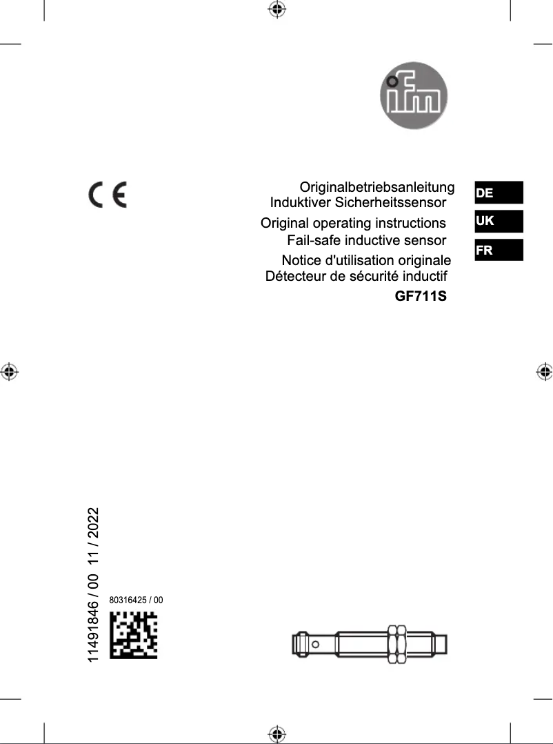 Página 1 del manual Manual de usuario IFM GF711S