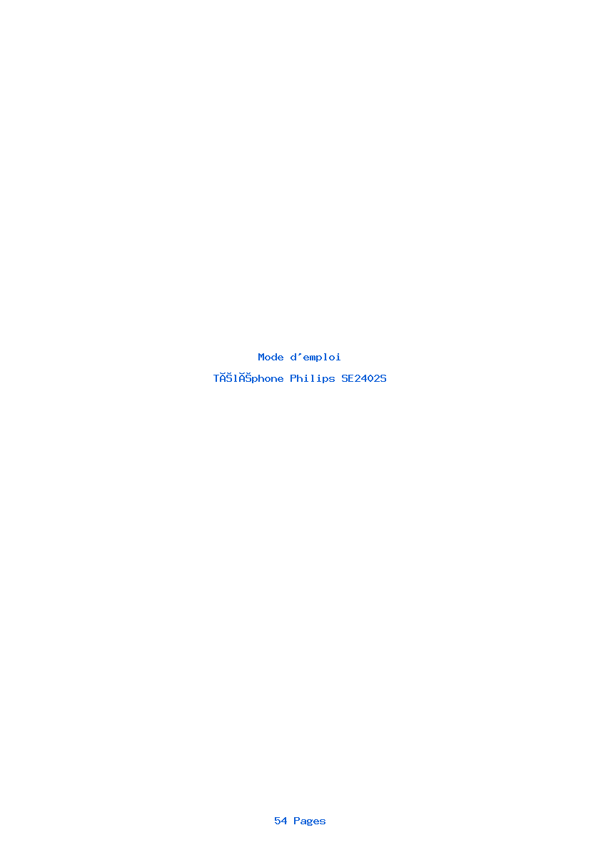 Image de la première page du manuel de l'appareil SE2402S