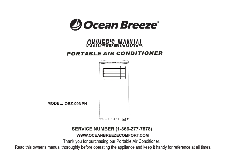 Page 1 de la notice Manuel utilisateur Ocean Breeze OBZ-09NPH