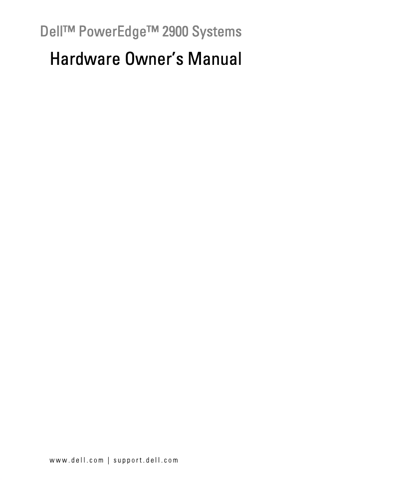 Page 1 de la notice Manuel utilisateur Dell PowerEdge 2900