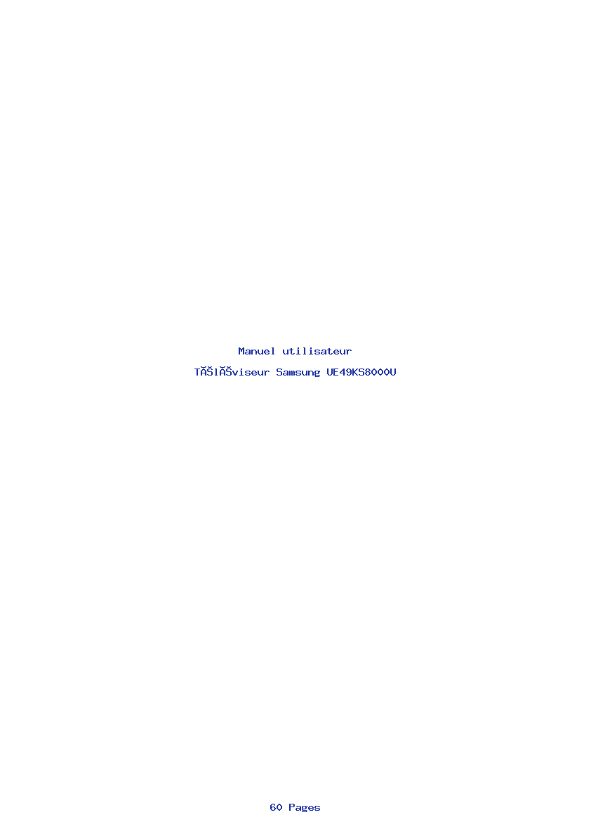 Image de la première page du manuel de l'appareil UE49KS8000U
