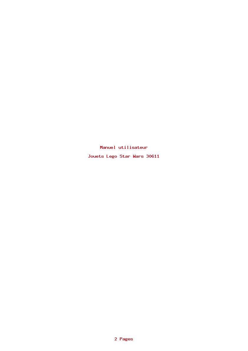Page 1 de la notice Manuel utilisateur Lego Star Wars 30611