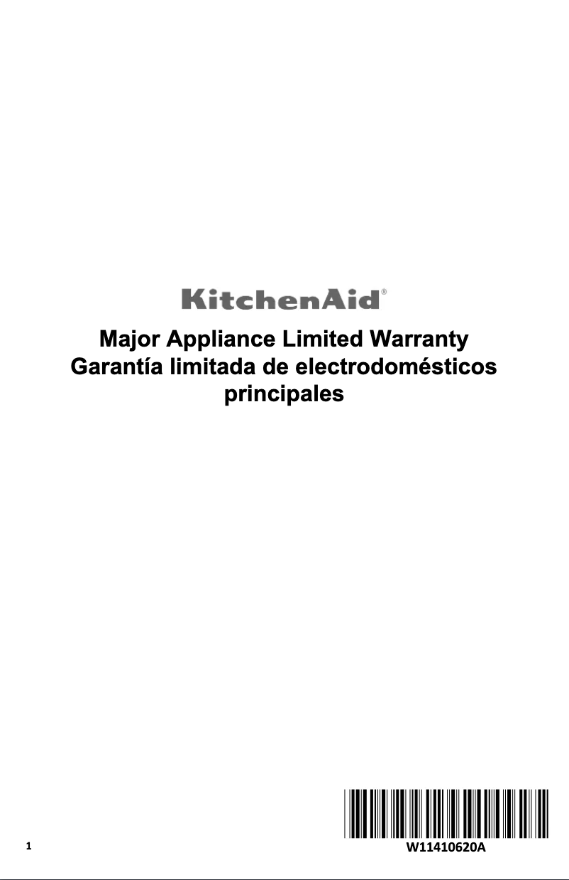 Page 1 de la notice Informations de garantie KitchenAid KMHC319LPS
