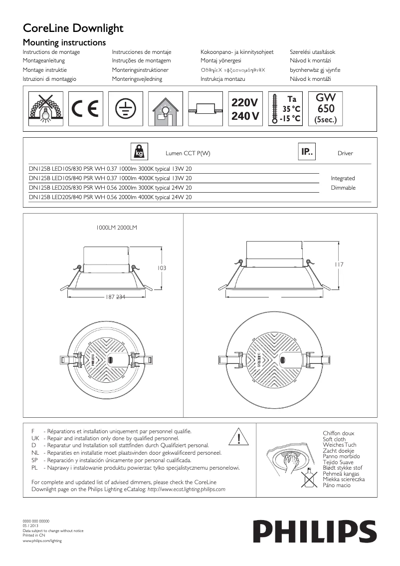 Página 1 del manual Manual de usuario Philips DN125B
