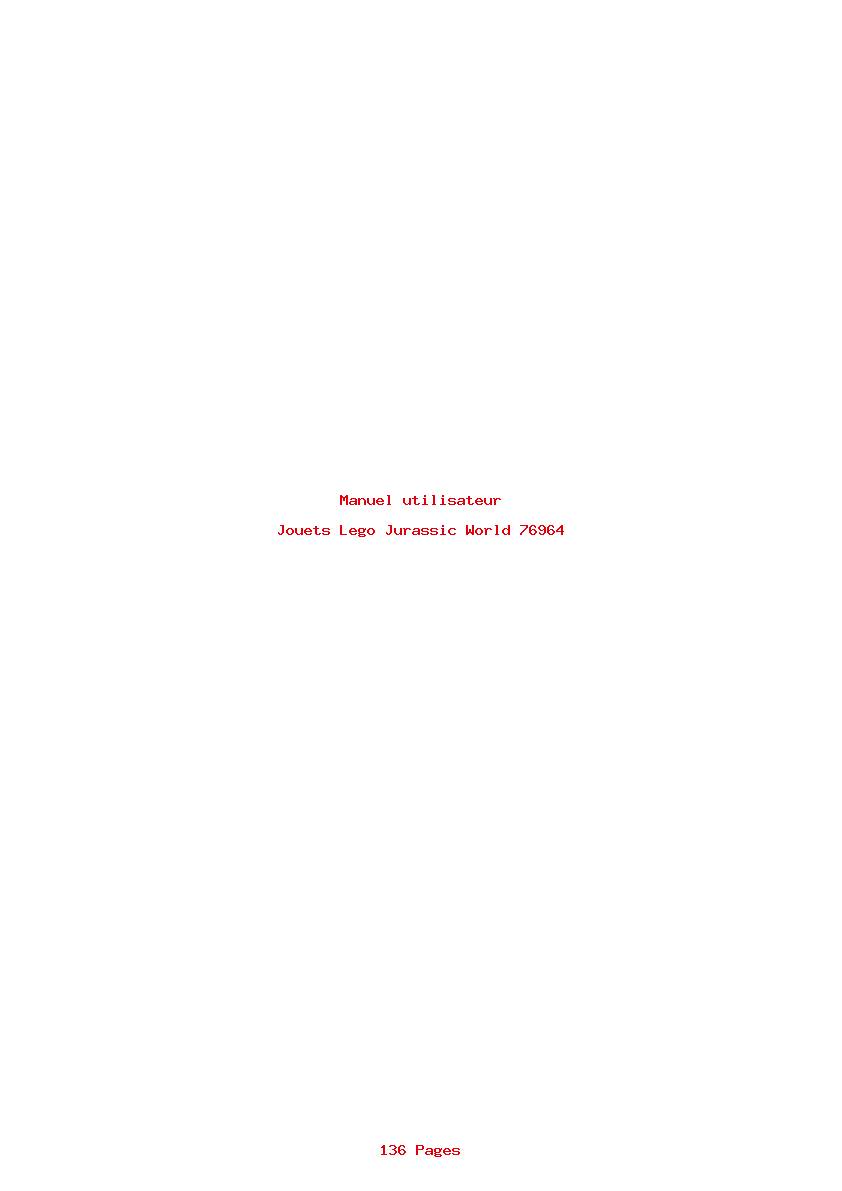 Page 1 de la notice Manuel utilisateur Lego Jurassic World 76964