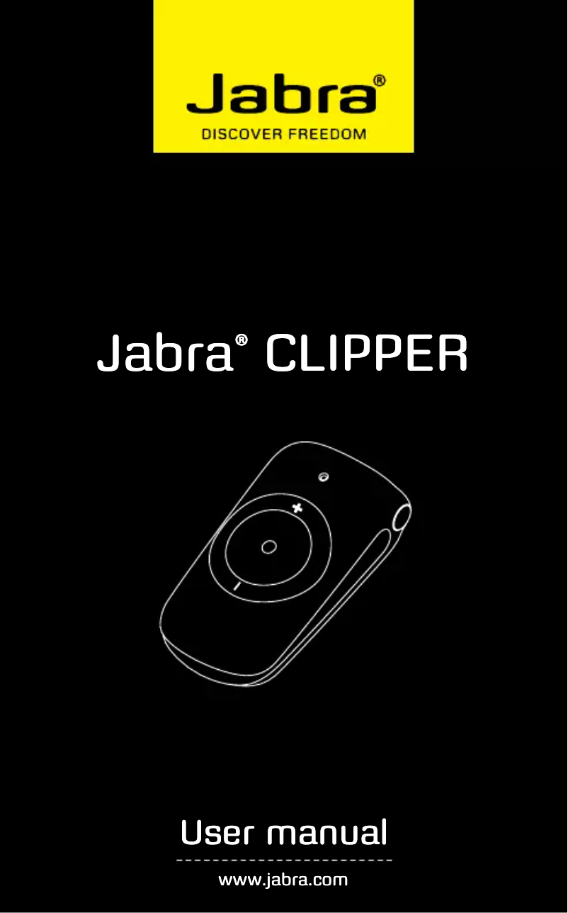 Page 1 de la notice Manuel utilisateur Jabra Clipper