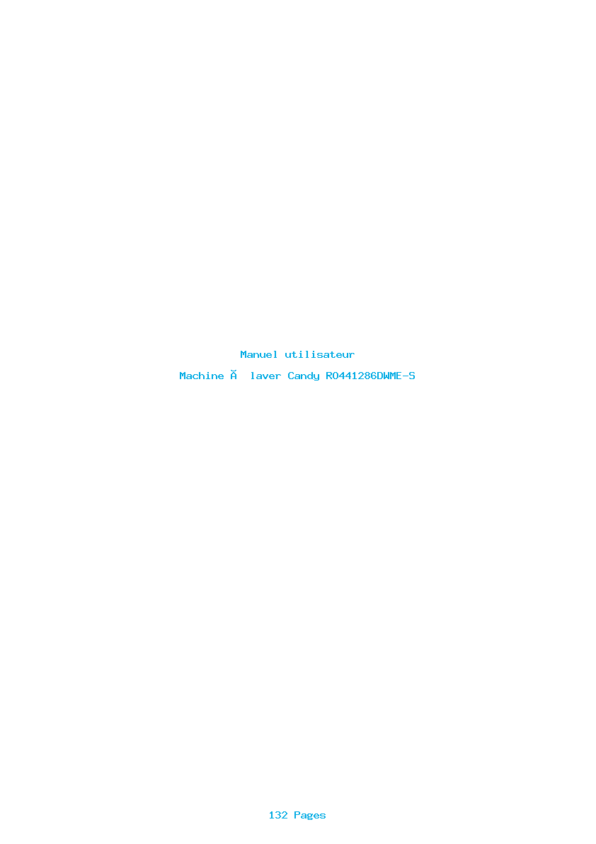 Page 1 de la notice Manuel utilisateur Candy RO441286DWME-S