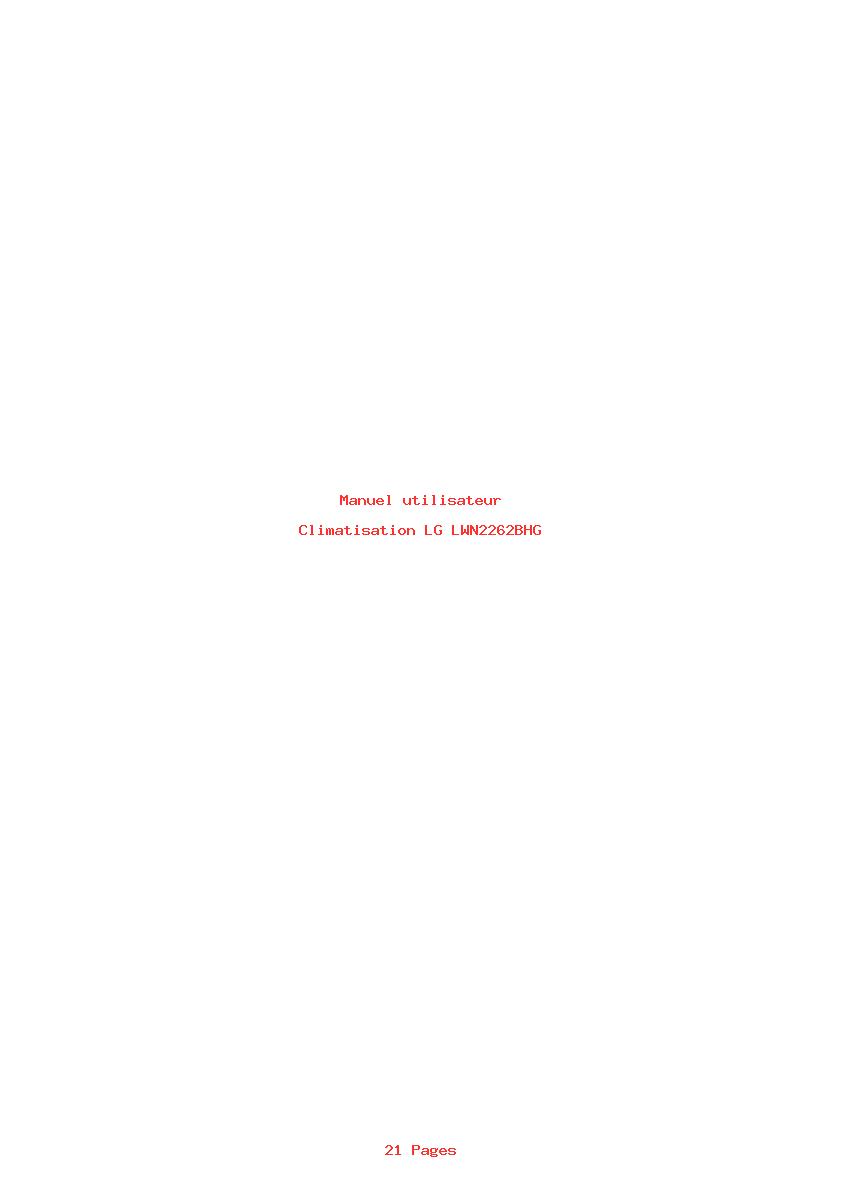 Page 1 de la notice Manuel utilisateur LG LWN2262BHG