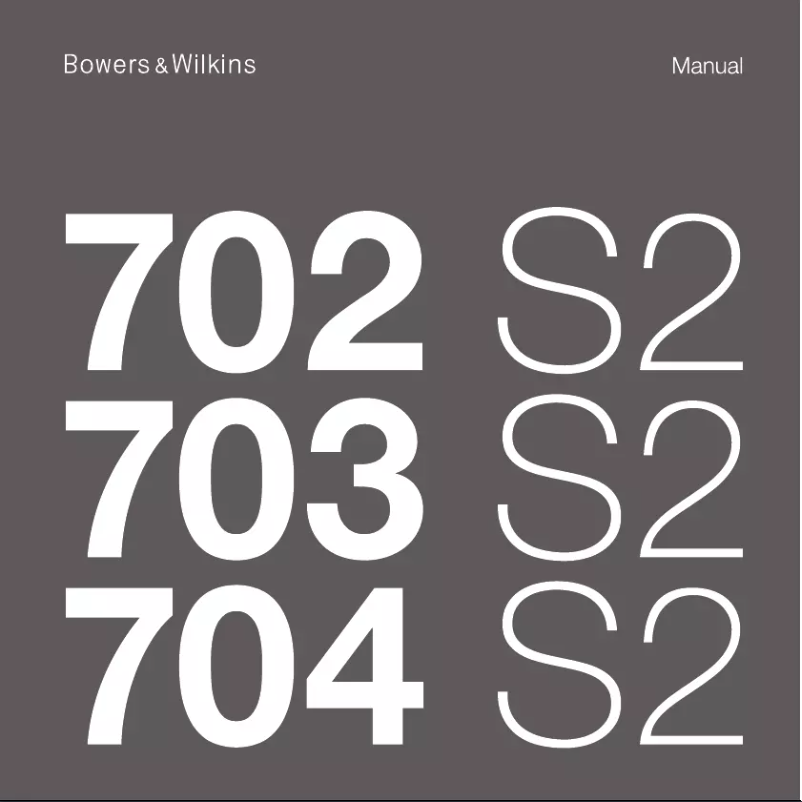 Page 1 de la notice Manuel utilisateur Bowers & Wilkins 703 S2
