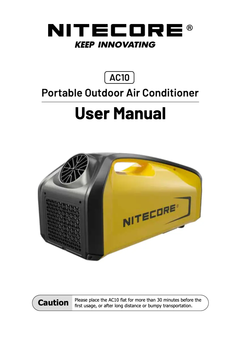 Page 1 de la notice Manuel utilisateur Nitecore AC10