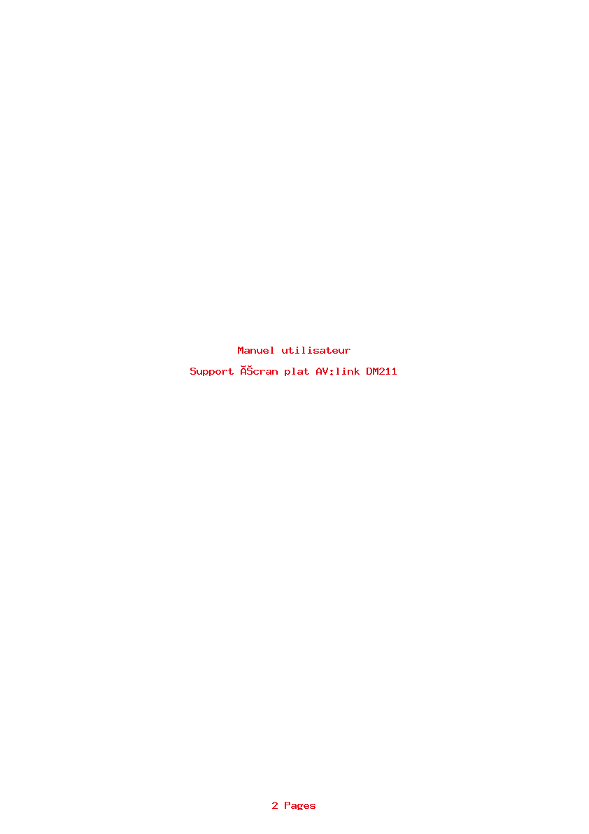 Page 1 de la notice Manuel utilisateur AV:link DM211