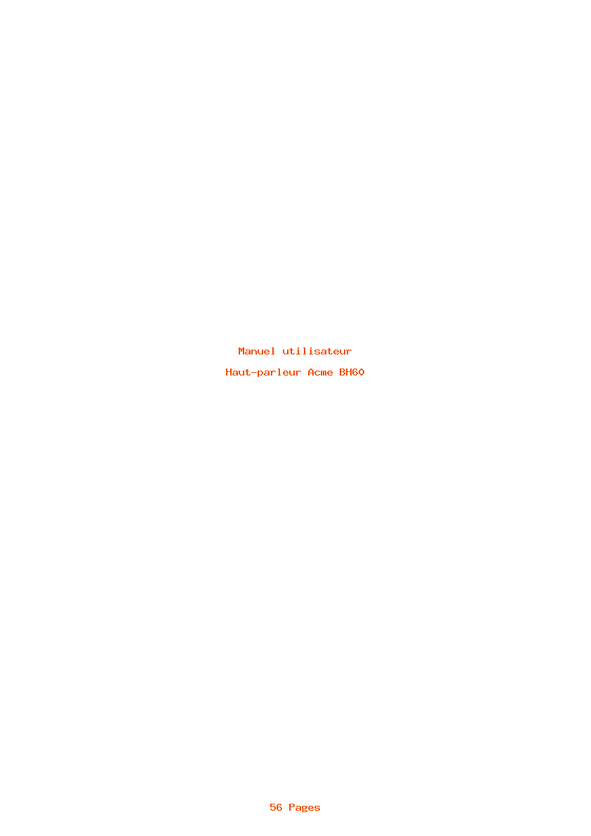 Page 1 de la notice Manuel utilisateur Acme BH60