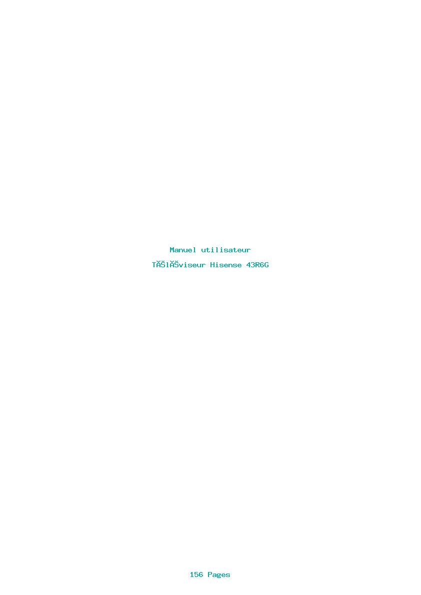 Page 1 de la notice Manuel utilisateur Hisense 43R6G