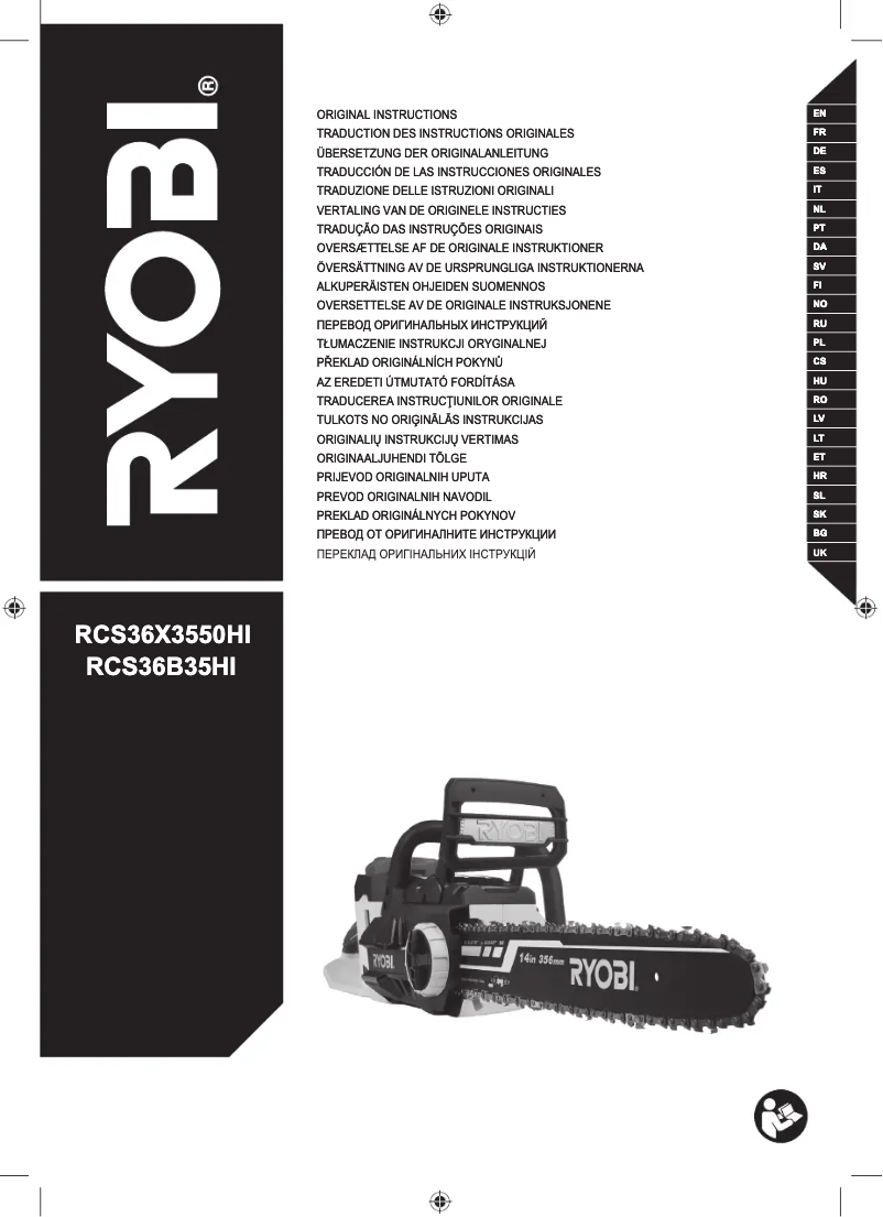 Page 1 de la notice Manuel utilisateur RYOBI RCS36X3550HI