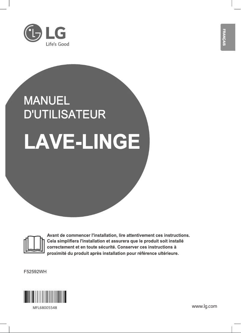 Page 1 of the manual User Manual LG F52592WH