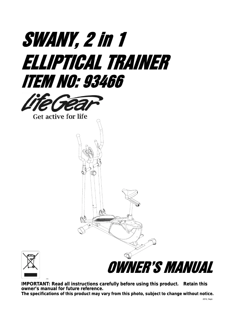 Página 1 del manual Manual de usuario Life Gear Swany 93466