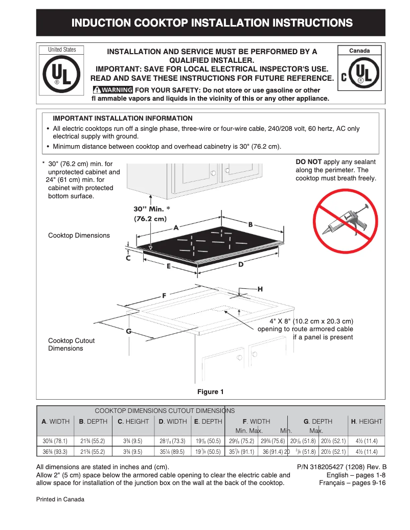 Page 1 de la notice Guide d'installation Electrolux EW30IC60LS