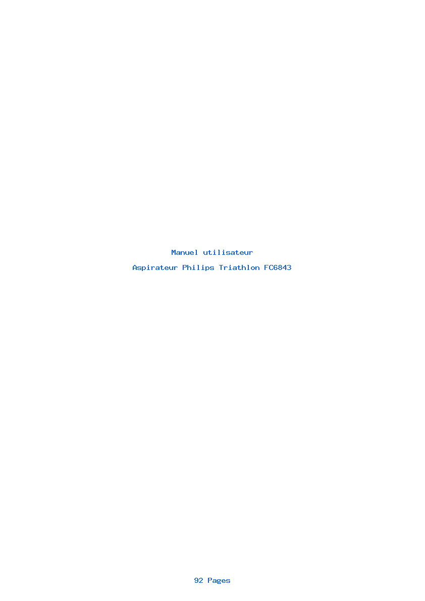 Page 1 de la notice Manuel utilisateur Philips Triathlon FC6843