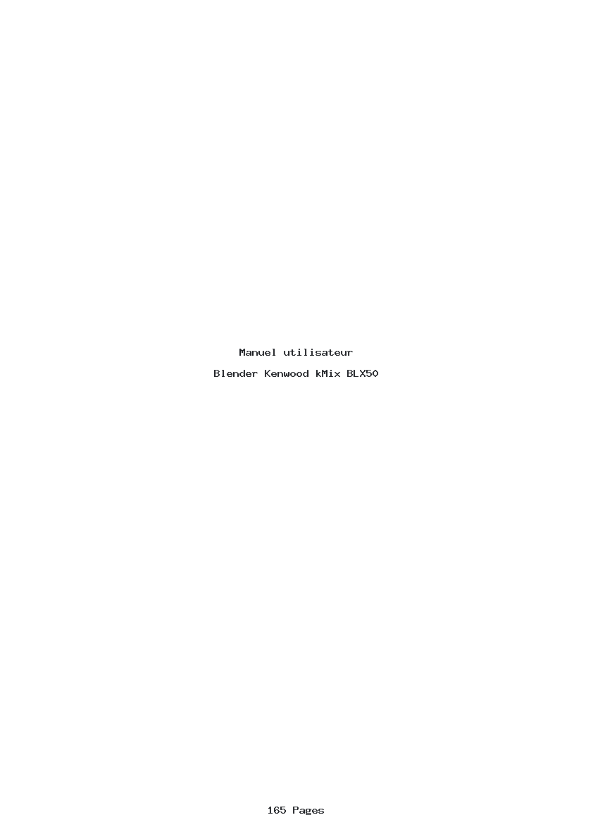 Page 1 de la notice Manuel utilisateur Kenwood kMix BLX50
