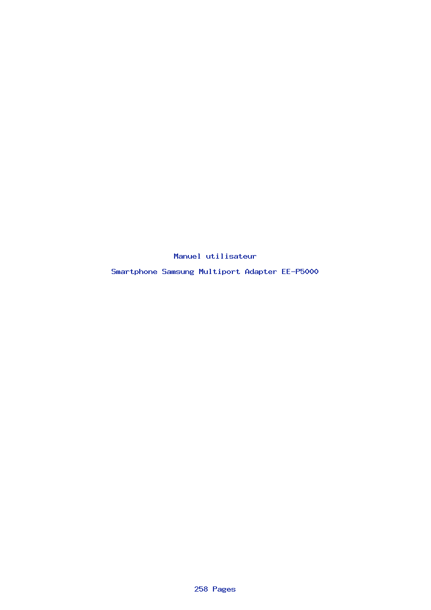 Page 1 de la notice Manuel utilisateur Samsung Multiport Adapter EE-P5000