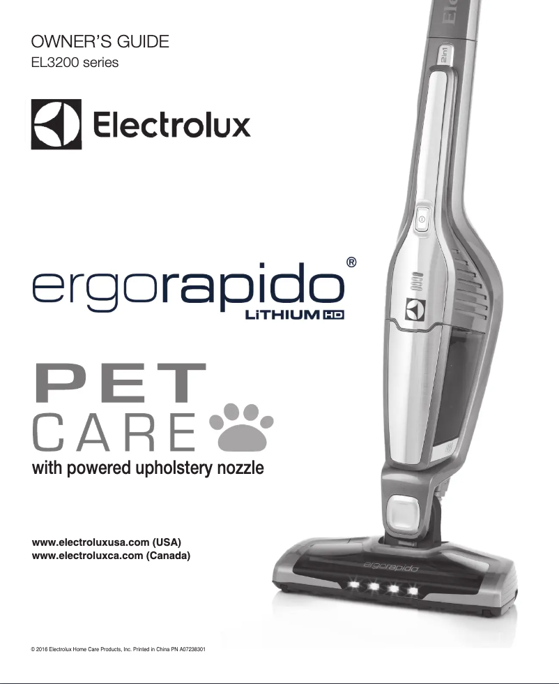 Página 1 del manual Manual de usuario Electrolux Ergorapido PetCare EL3230A