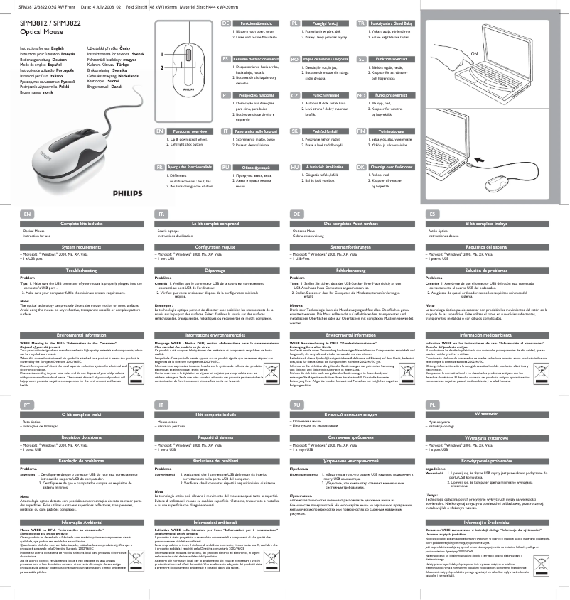 Image de la première page du manuel de l'appareil SPM3812WB