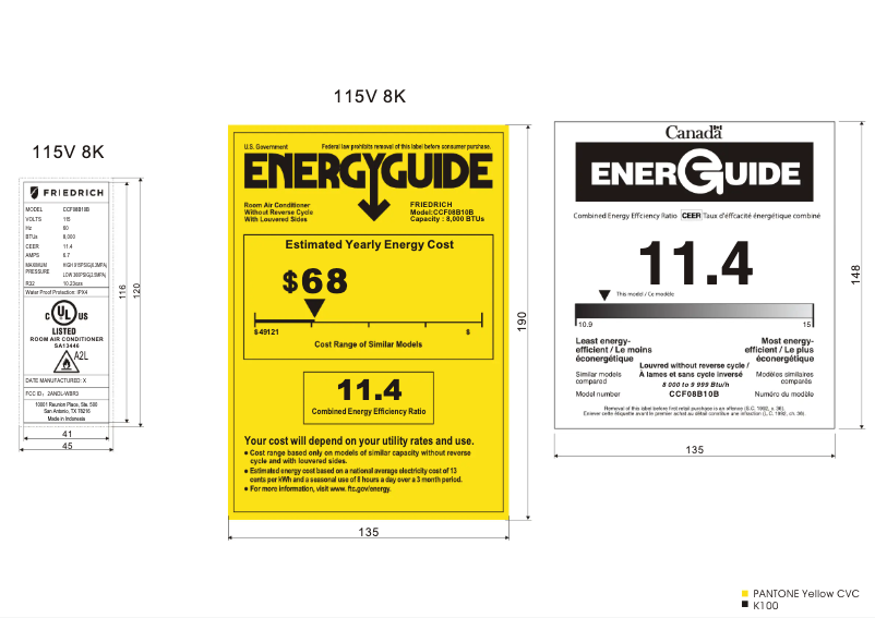 Page 1 de la notice Label énergétique Friedrich Chill Premier CCF08B10B
