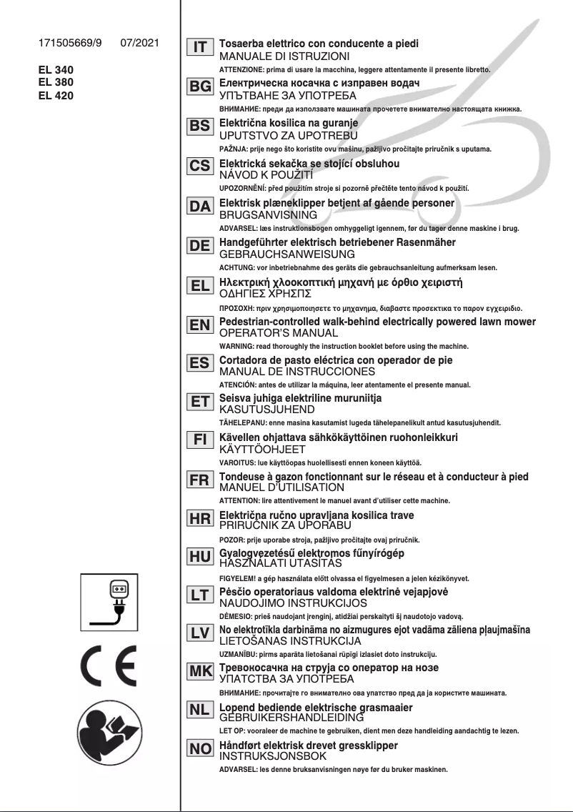 Page 1 de la notice Manuel utilisateur Stiga COMBI 40 E